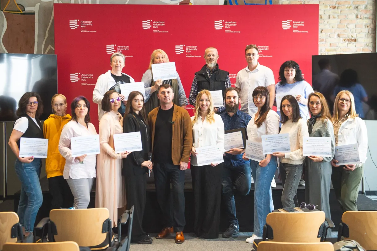 Graduates of a Borderlands training program in Kyiv